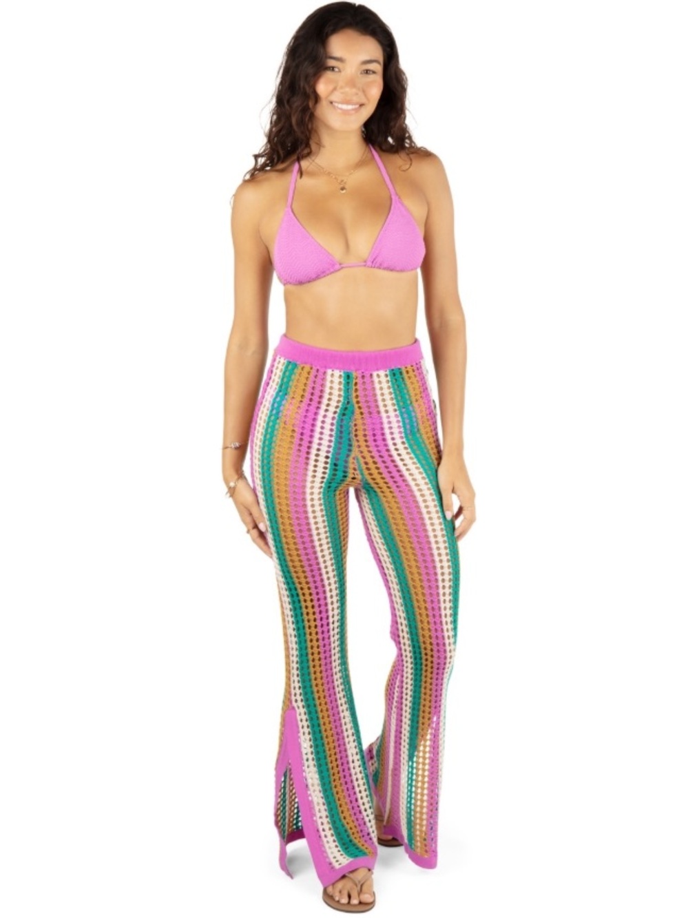 Hurley Stripe Crochet Cover Up Pants